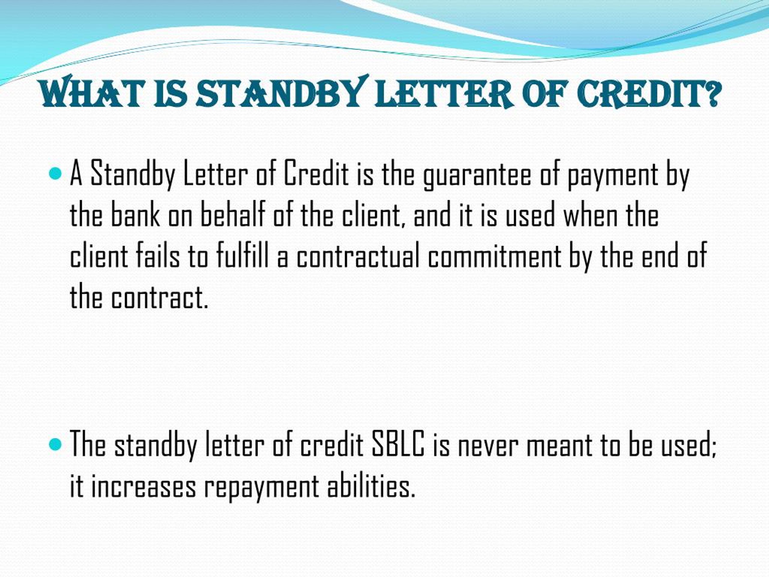 PPT What Is Standby Letter Of Credit SBLC PowerPoint Presentation 