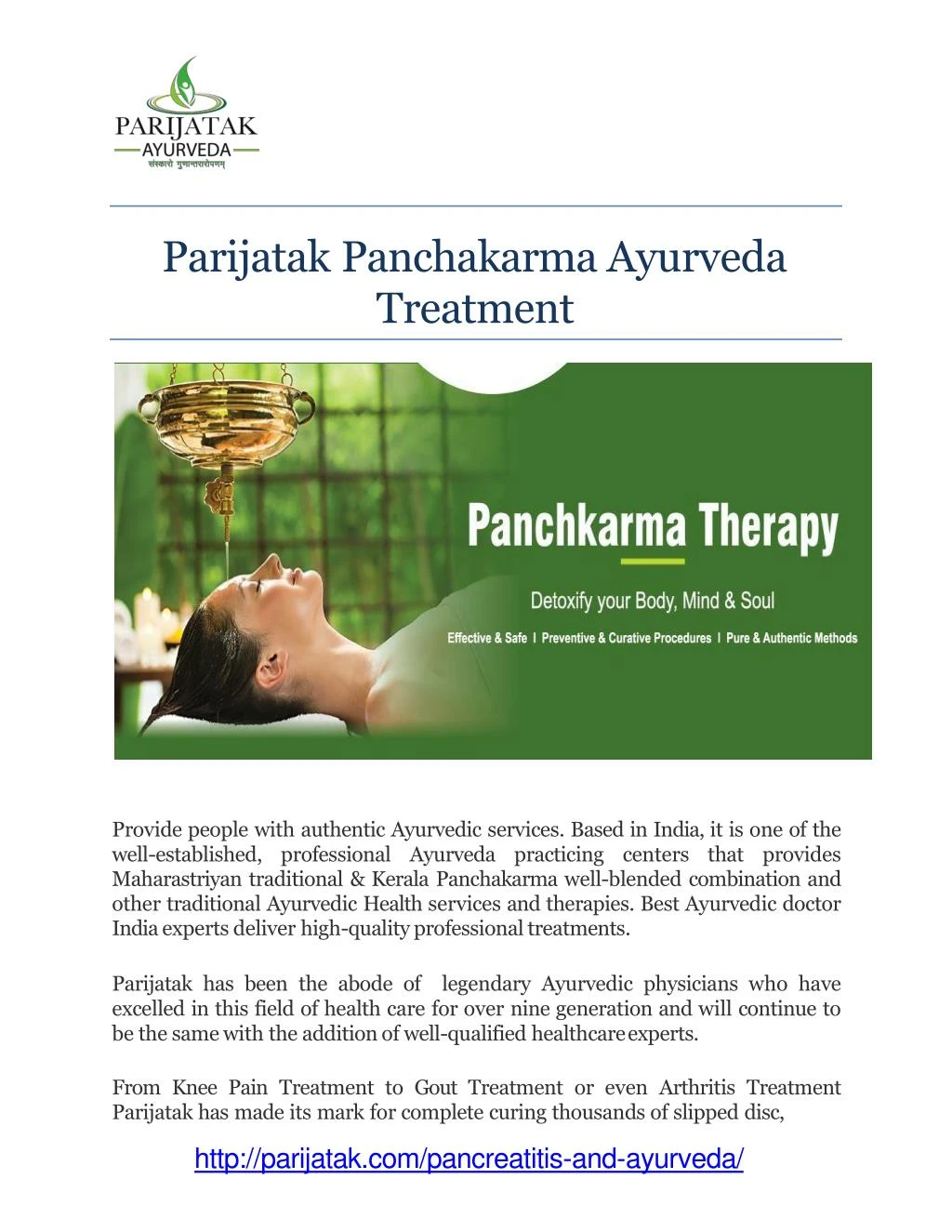 parijatak panchakarma ayurveda treatment n.