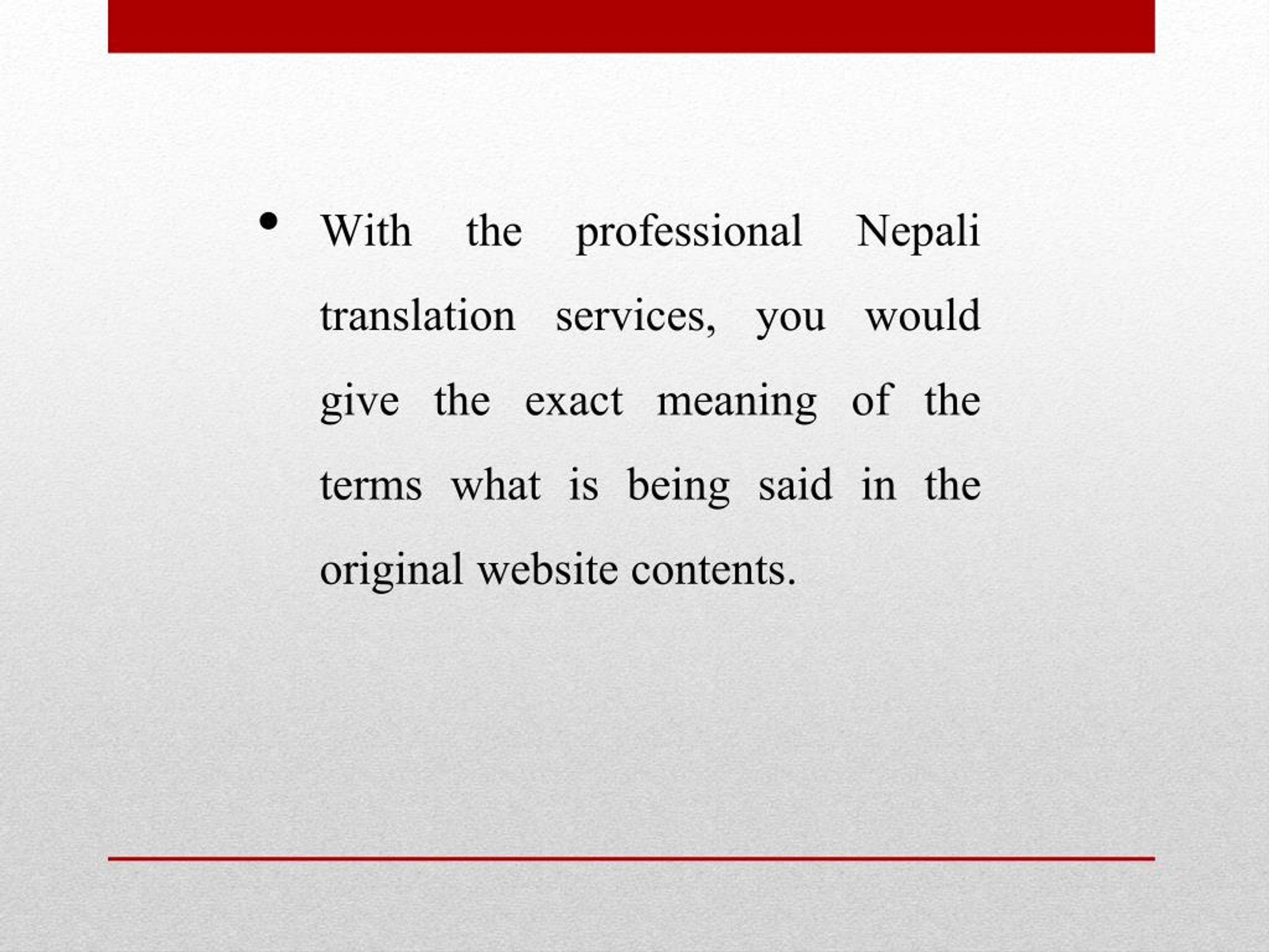 presentation translation in nepali