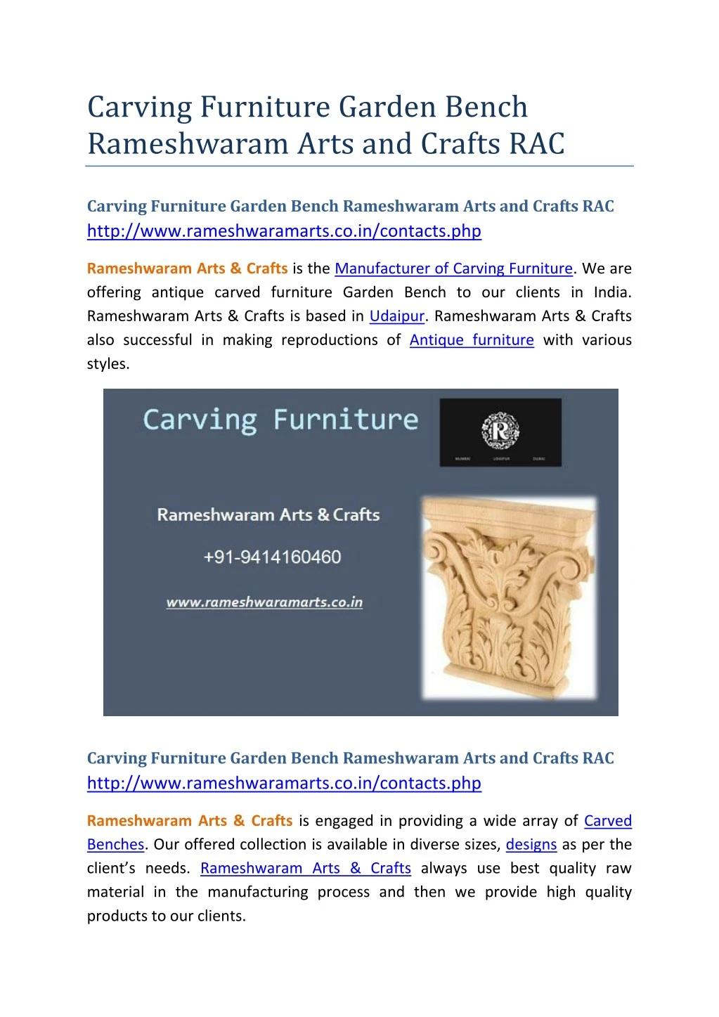 carving furniture garden bench rameshwaram arts n.
