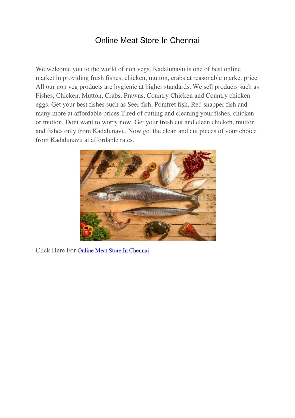 PPT Online Meat Store in Chennai PowerPoint Presentation, free