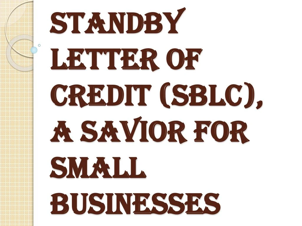 PPT Financial Standby Letter of Credit PowerPoint Presentation, free