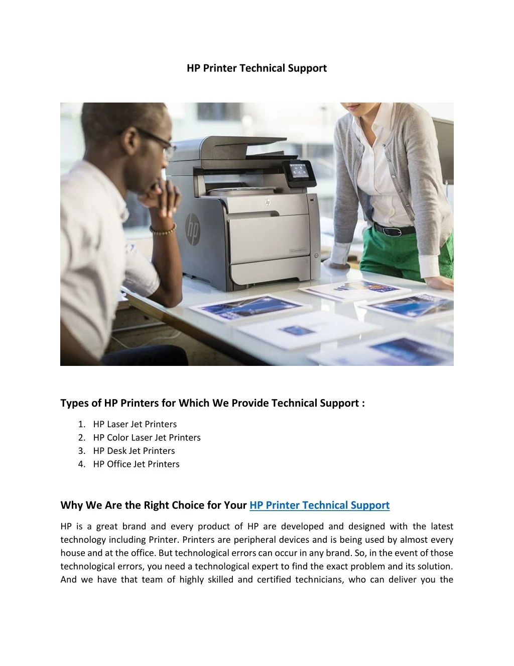 hp printer technical support n.
