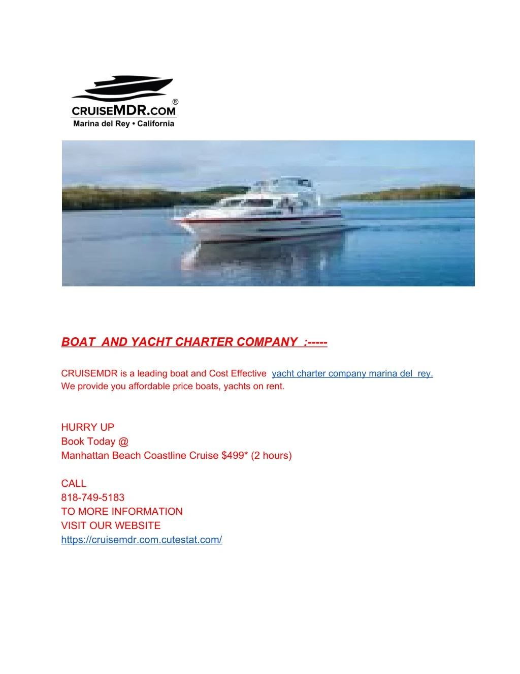 boat and yacht charter company cruisemdr n.
