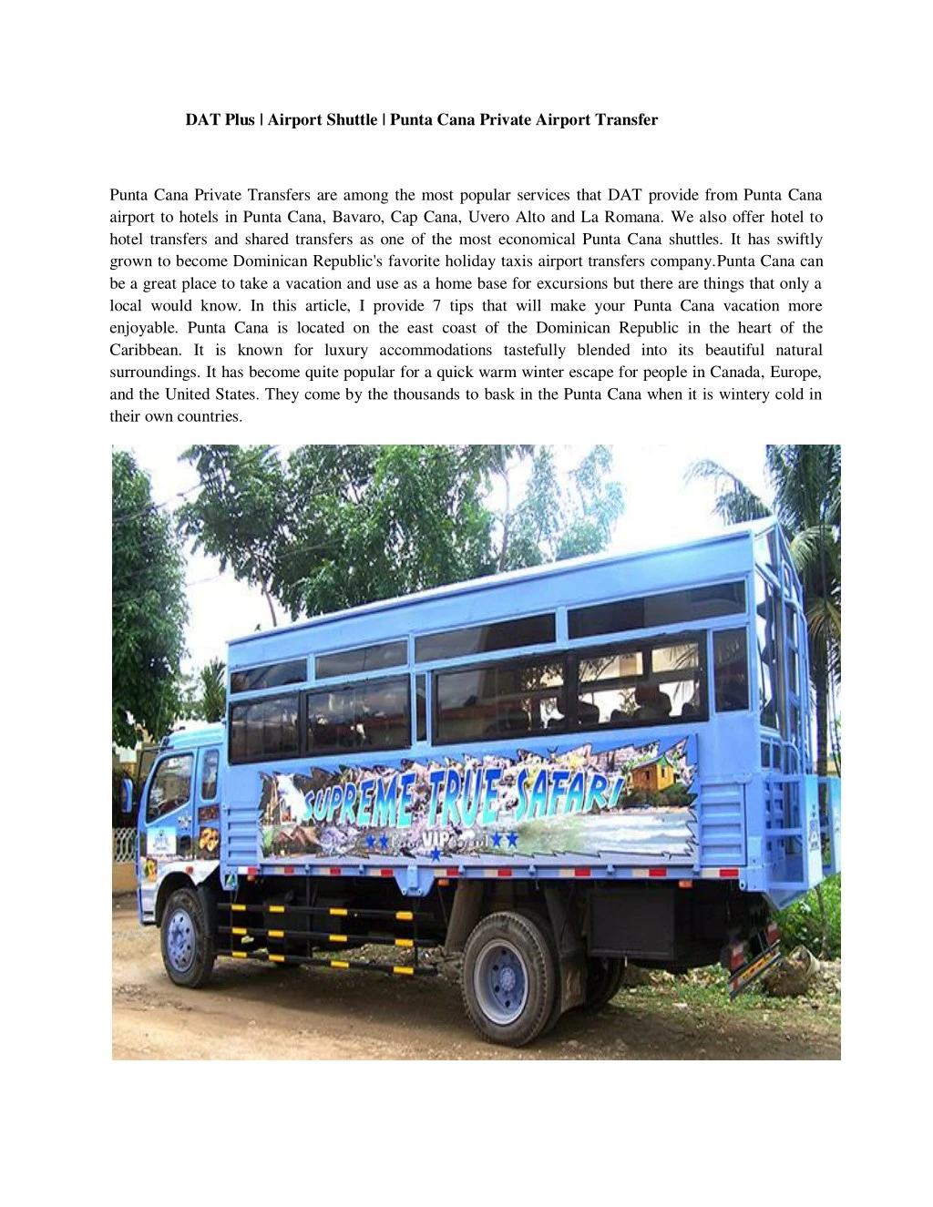PPT Best airport shuttle punta cana service in Dominican republic