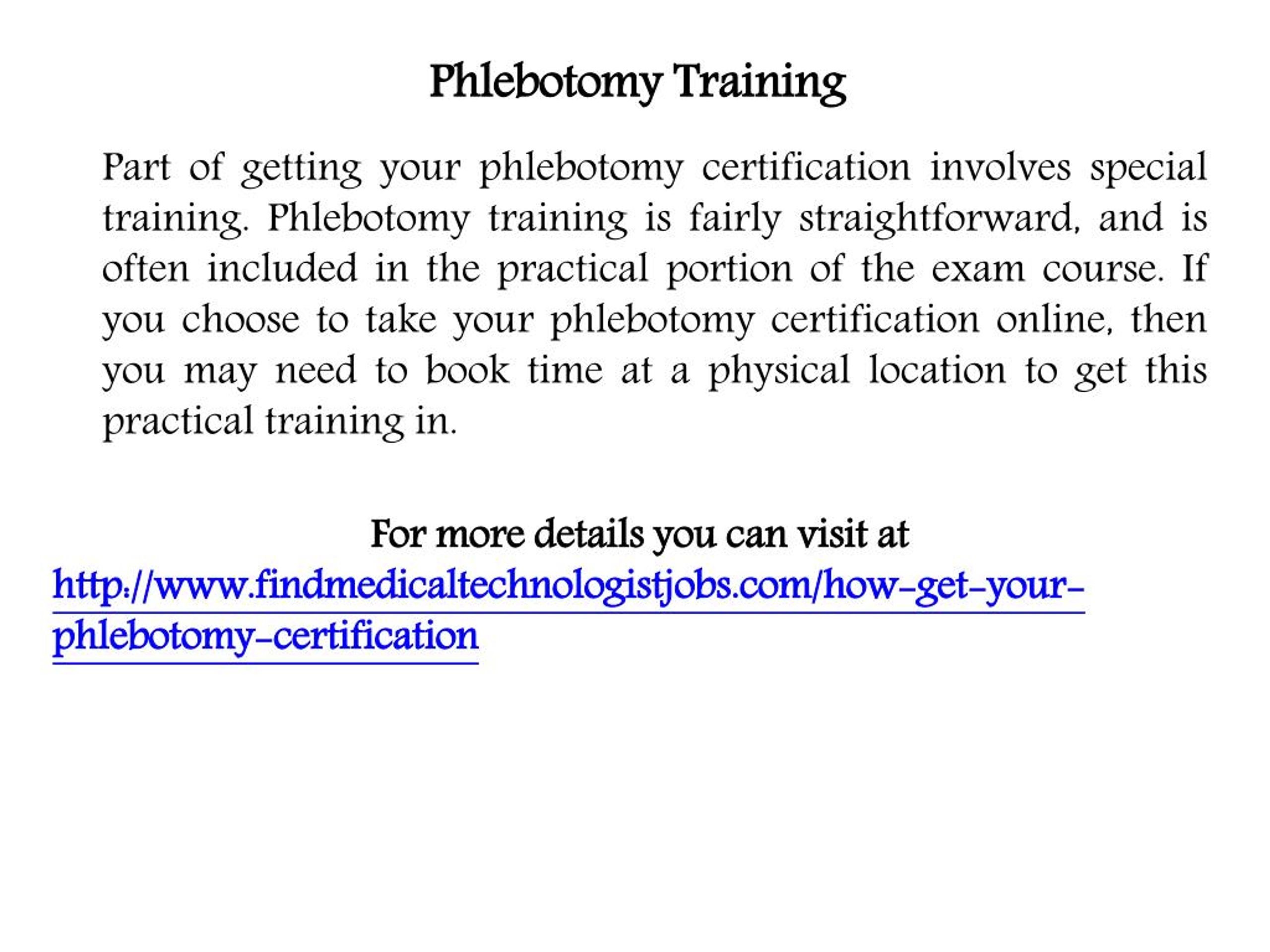 PPT How to Get Your Phlebotomy Certification Phlebotomy Classes