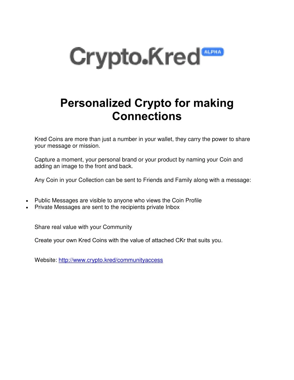 personalized crypto for making connections n.