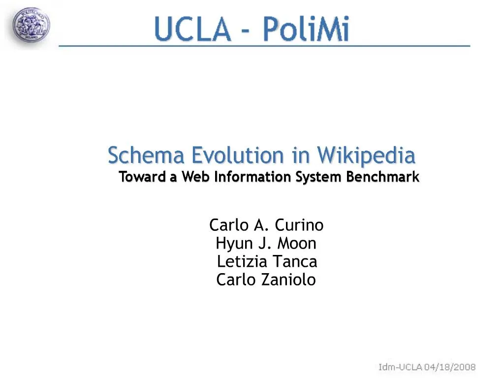 PPT - Schema Evolution in Wikipedia PowerPoint Presentation, free ...