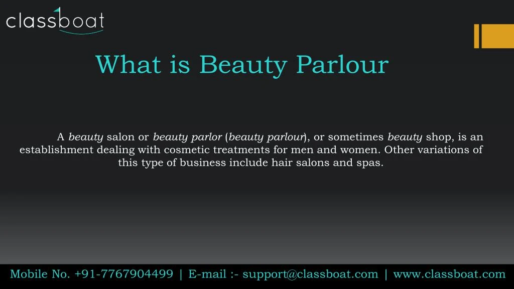 what is beauty parlour n.