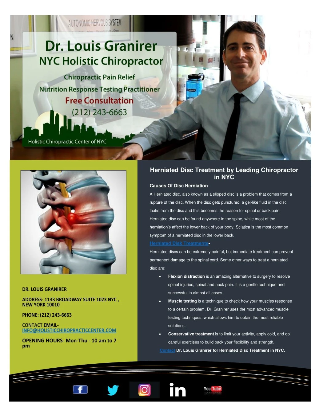 herniated disc treatment by leading chiropractor n.