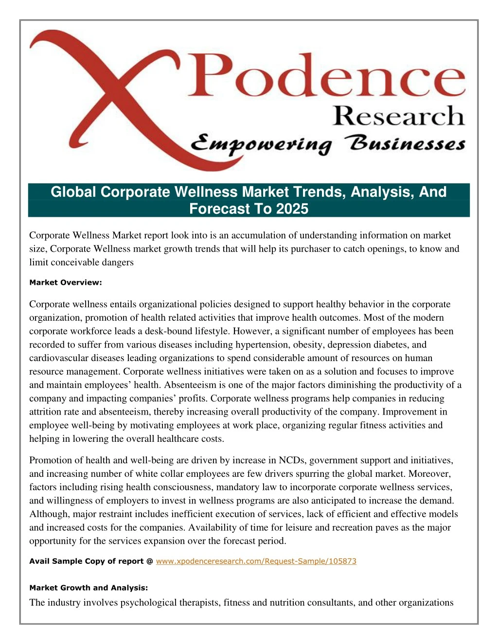 global corporate wellness market trends analysis n.