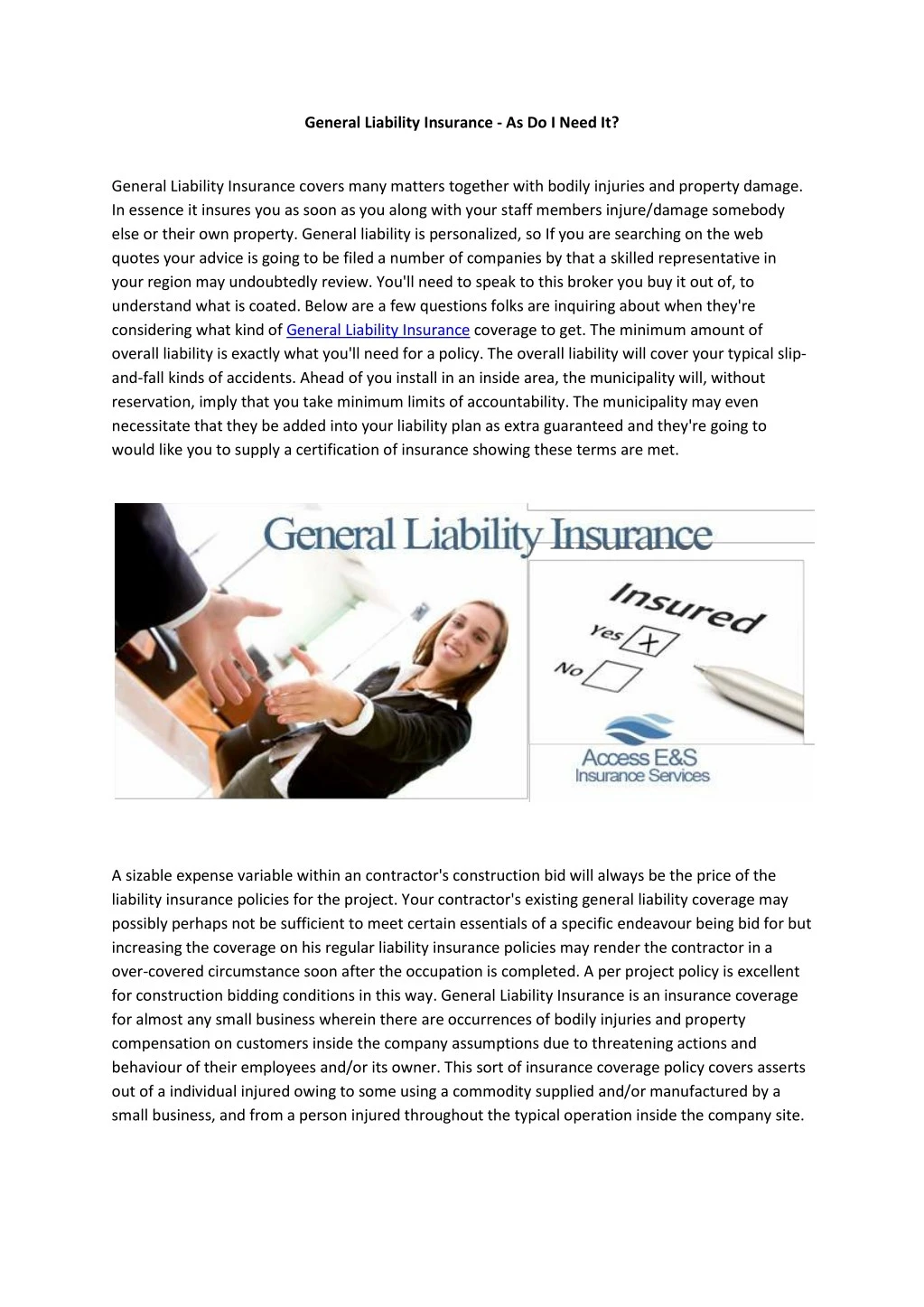 general liability insurance as do i need it n.