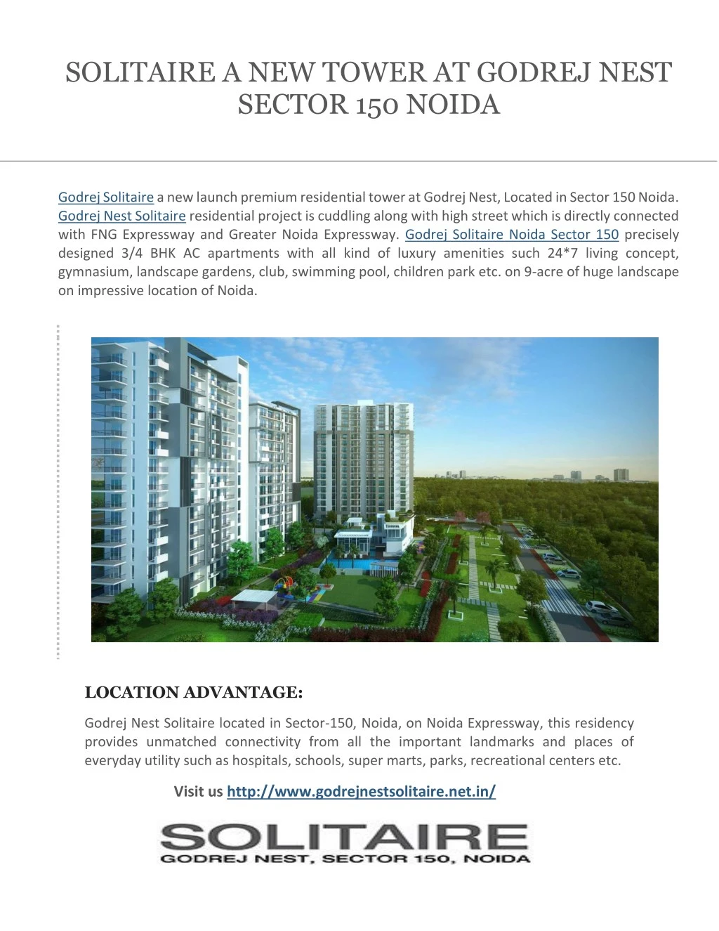 solitaire a new tower at godrej nest sector n.