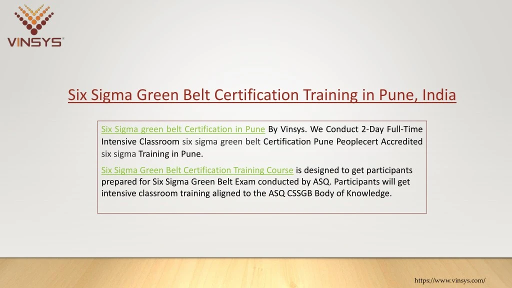 PPT - Six Sigma Green Belt Certification Training Pune | Six Sigma ...
