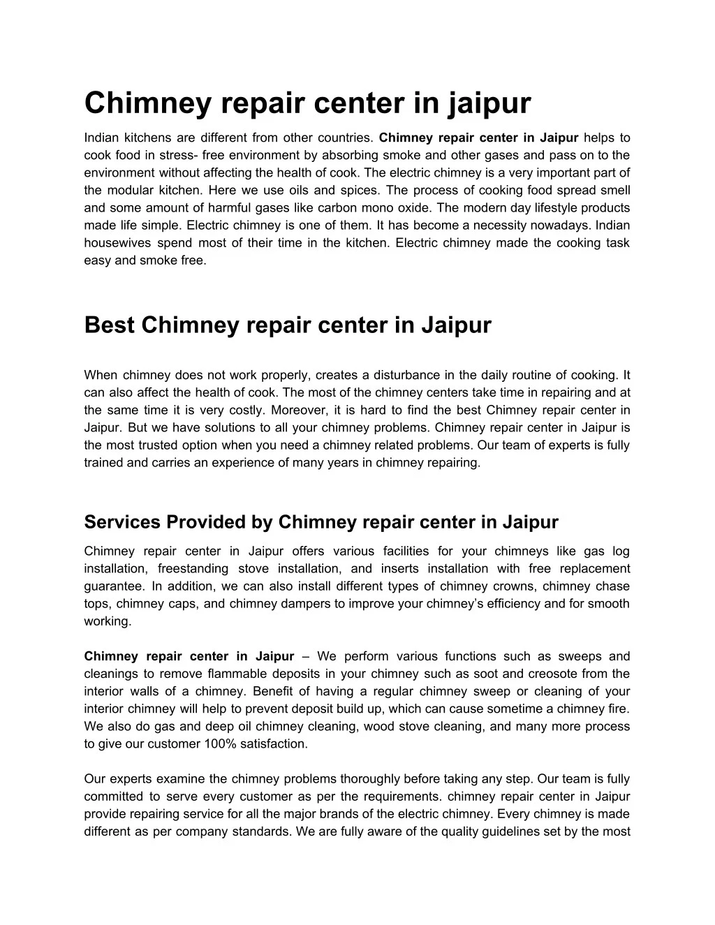 chimney repair center in jaipur n.
