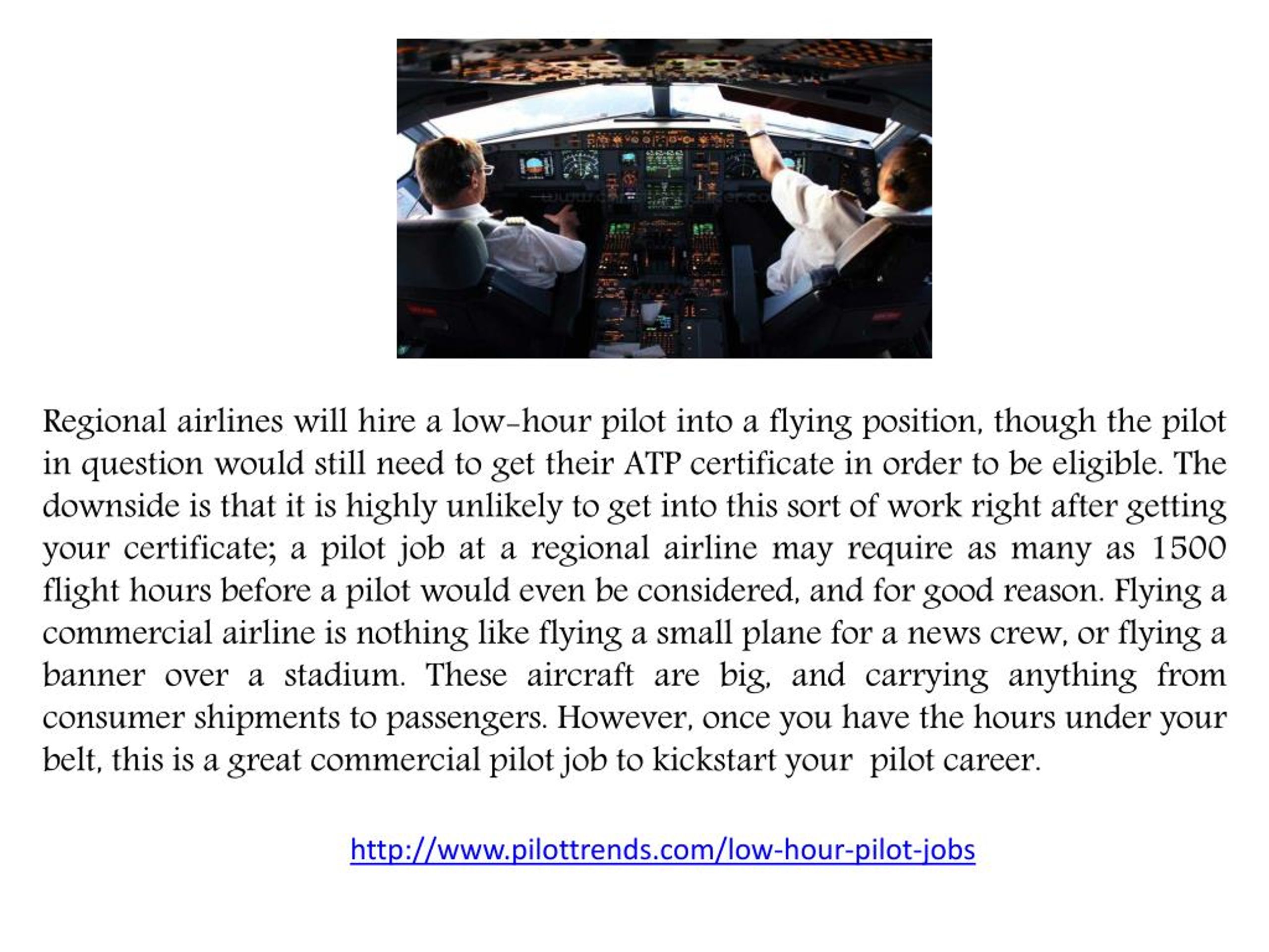 low time pilot job