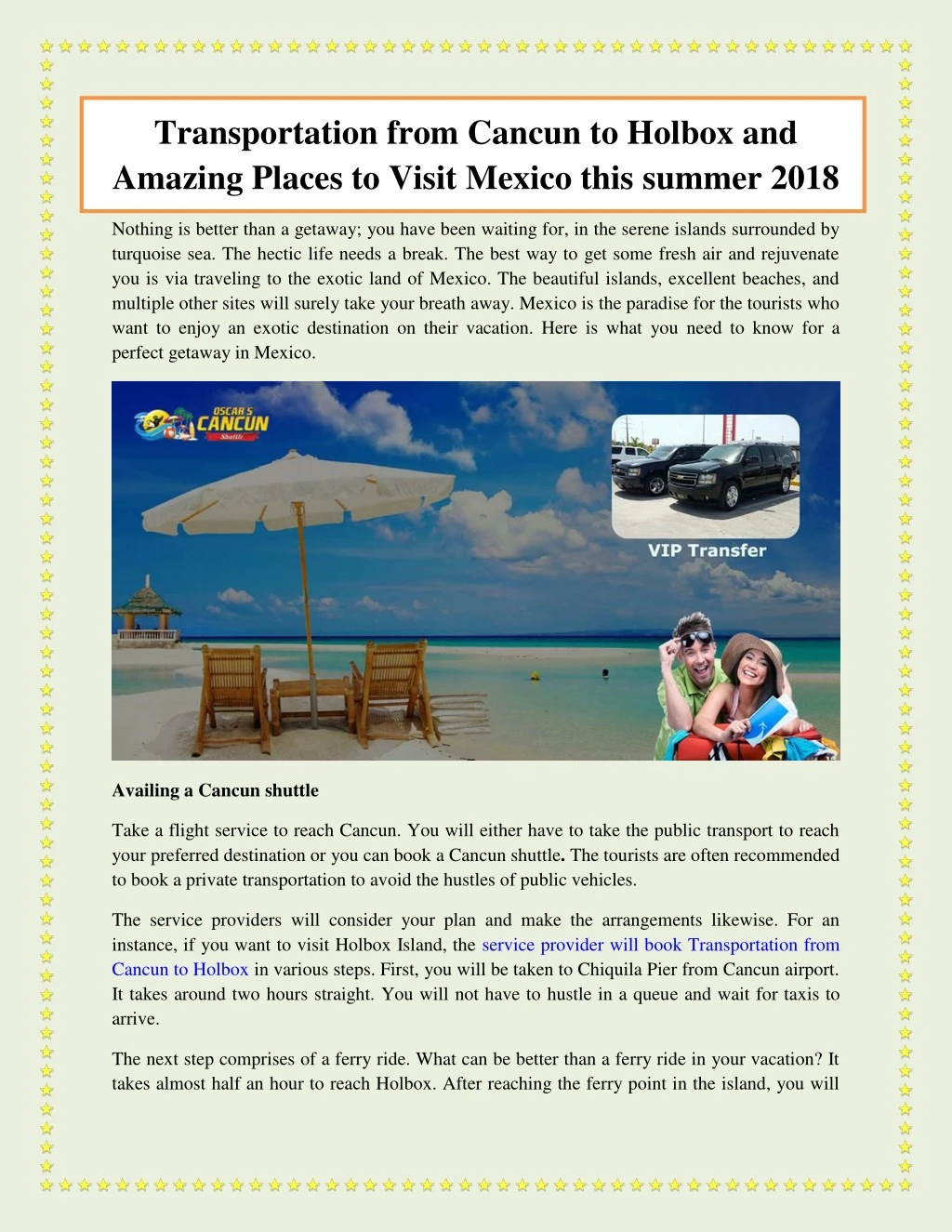 cancun airport shuttle to holbox
