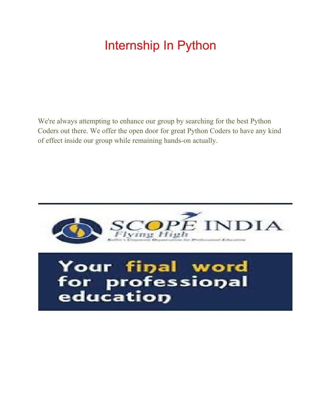 PPT - Internship In Python PowerPoint Presentation, free download - ID ...