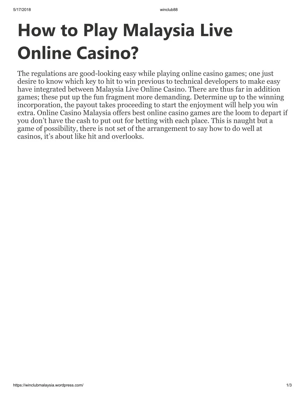 5 17 2018 how to play malaysia live online casino n.