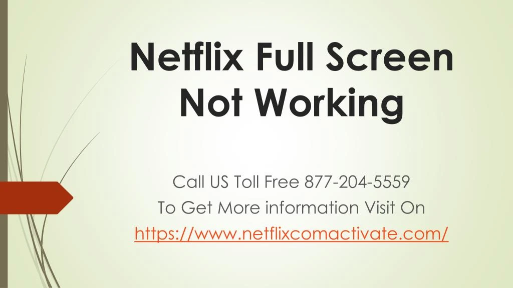 PPT Netflix Full Screen Not Working PowerPoint