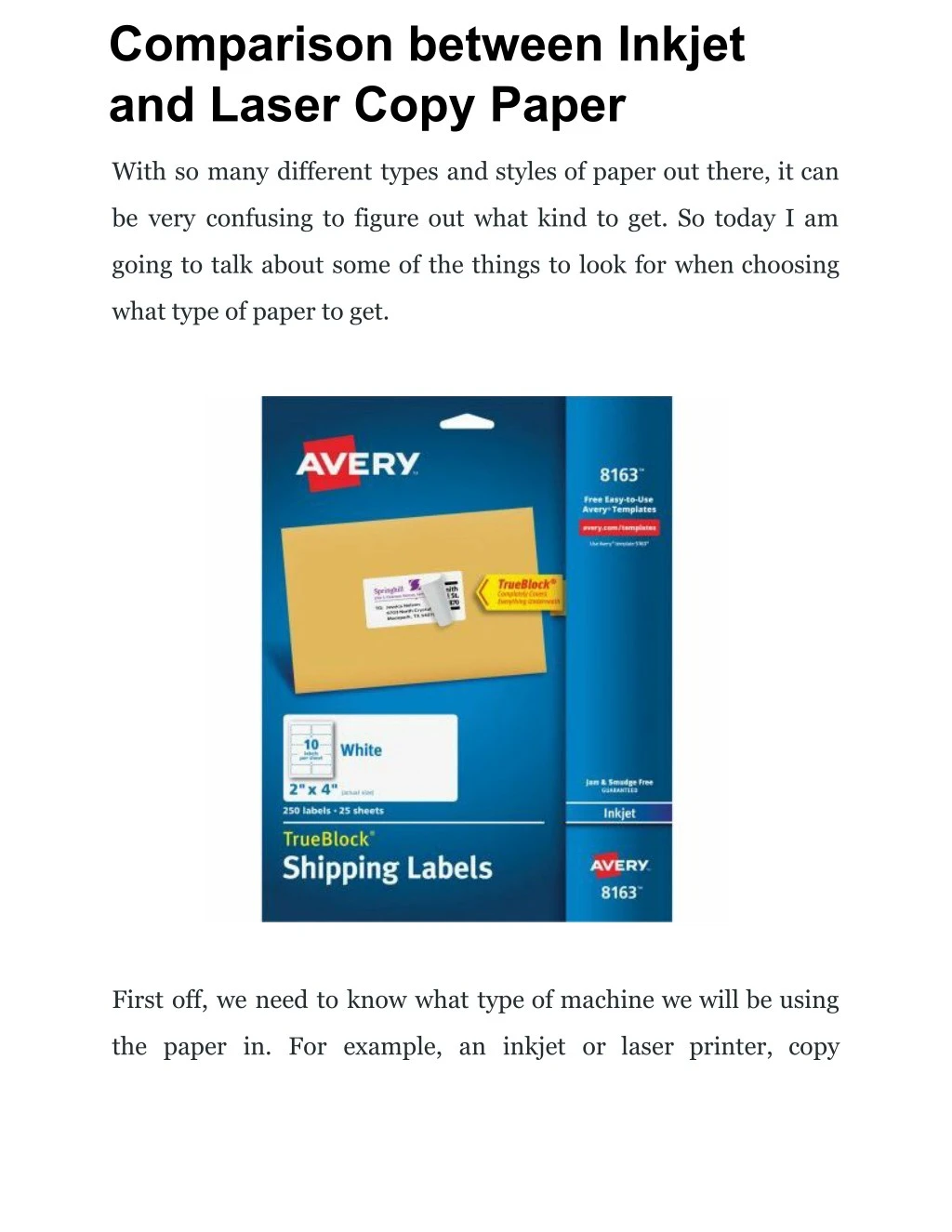 PPT Comparison between Inkjet and Laser Copy Paper PowerPoint