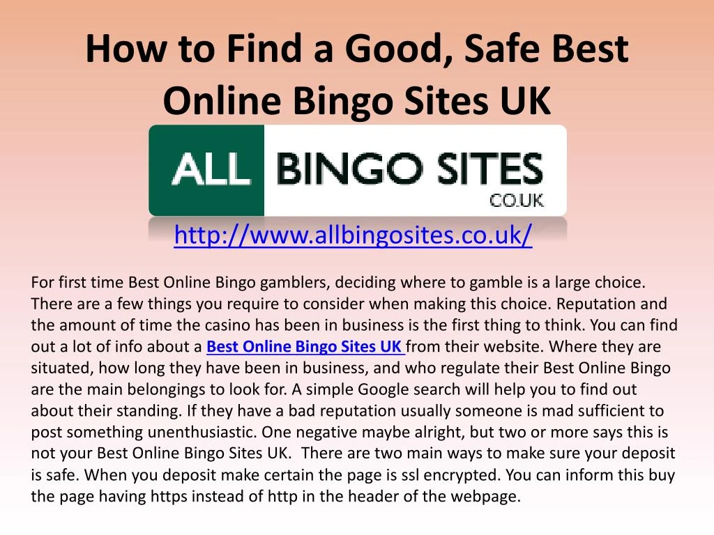 how to find a good safe best online bingo sites uk n.