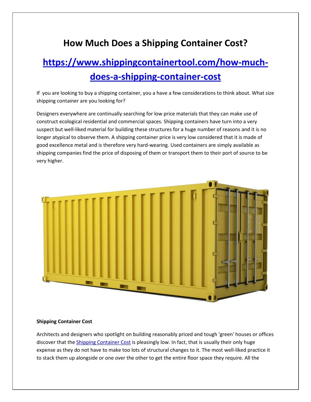 PPT - How Much Does a Shipping Container Cost? PowerPoint Presentation