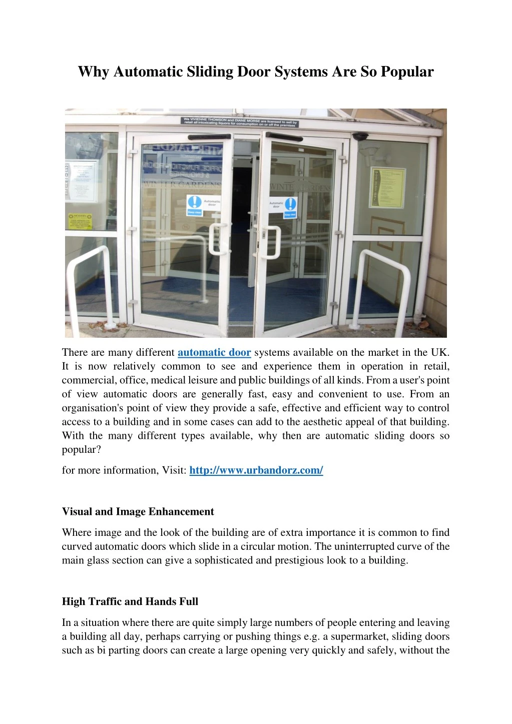 PPT - Why Automatic Sliding Door Systems Are So Popular PowerPoint ...