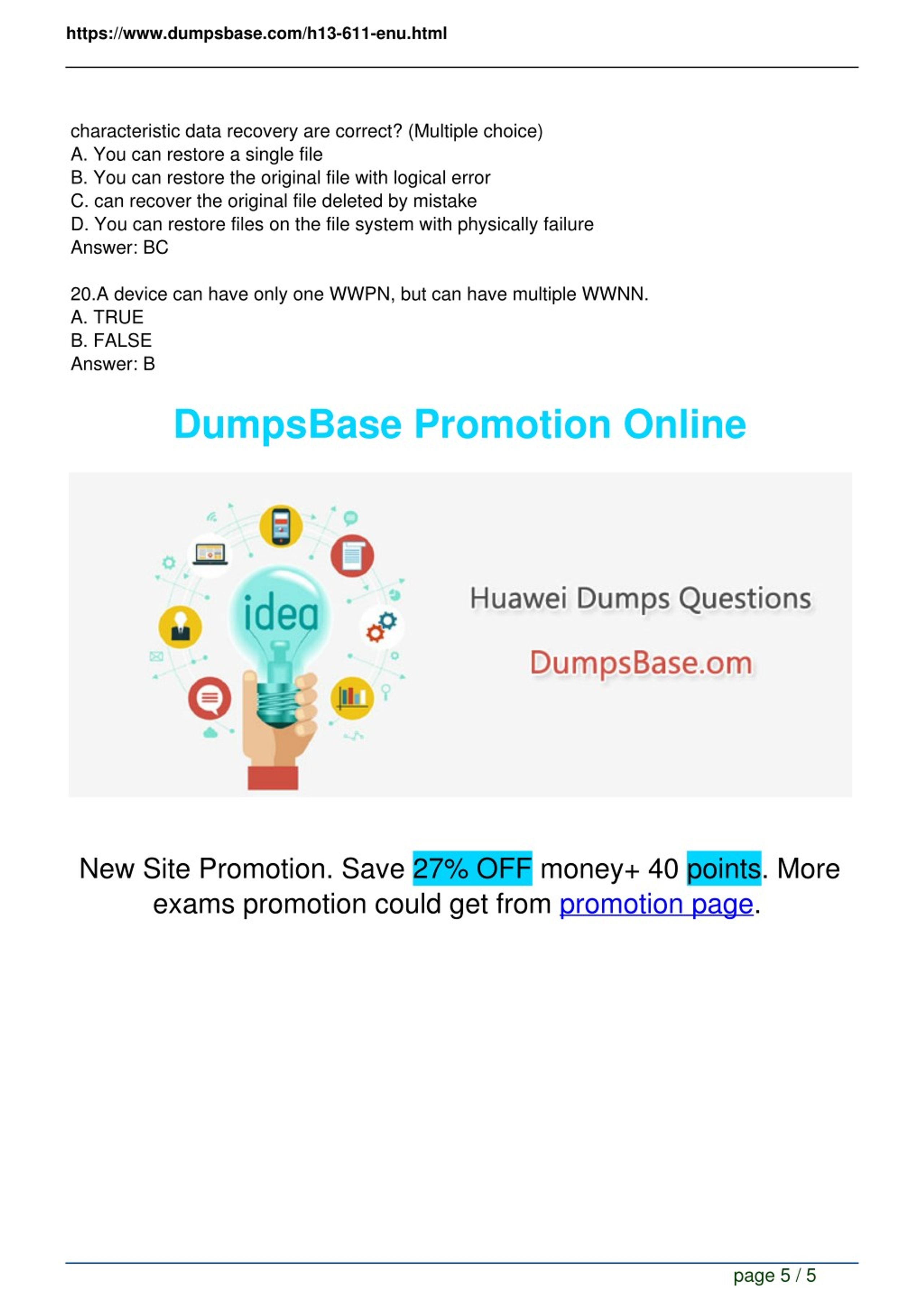 PPT - DumpsBase H13-611-ENU HCNA-Storage V4.0 Real Dumps Questions Sns-Brigh10