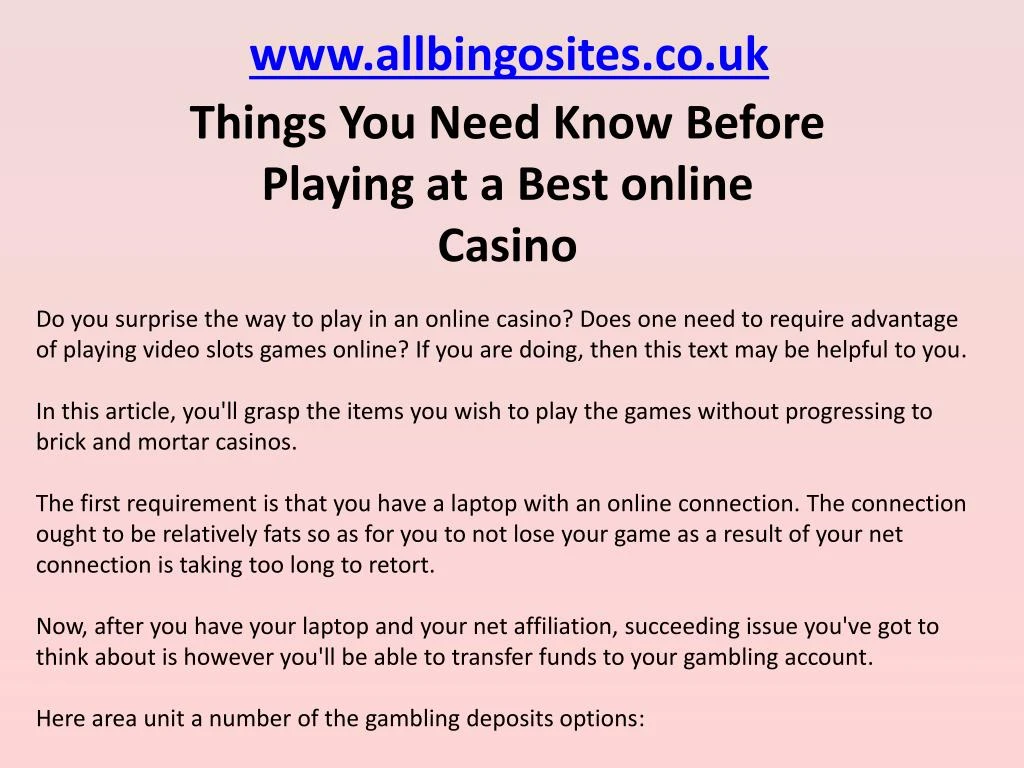 Uk Online Casino Games