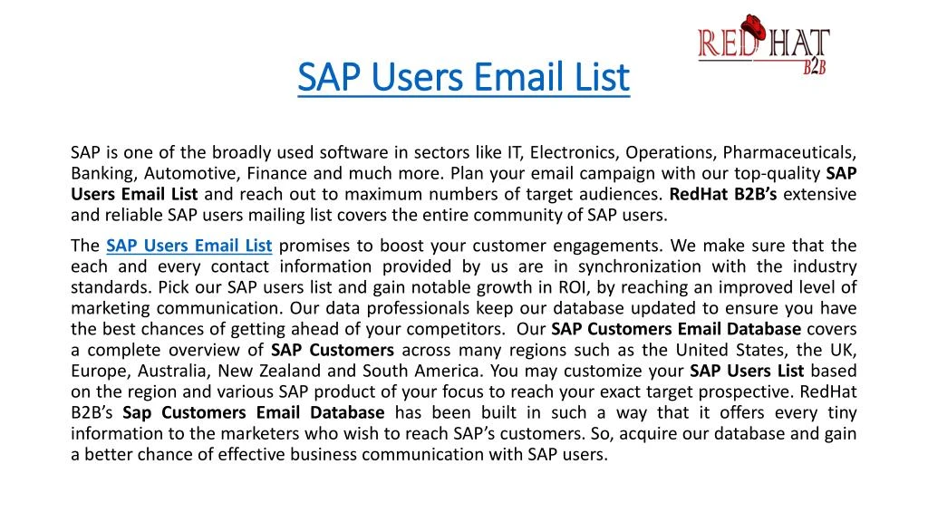 PPT SAP Users Email List SAP Users List SAP Users Mailing List SAP ppt-sap-users-email-list-sap-users-list-sap-users-mailing-list-sap