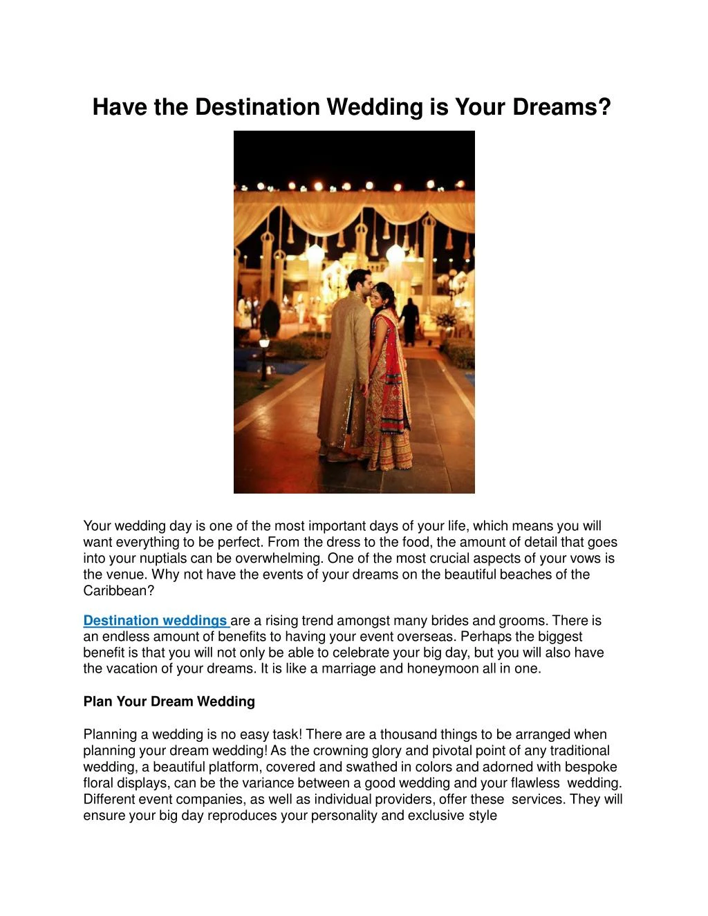 Ppt Have The Destination Wedding Is Your Dreams Powerpoint