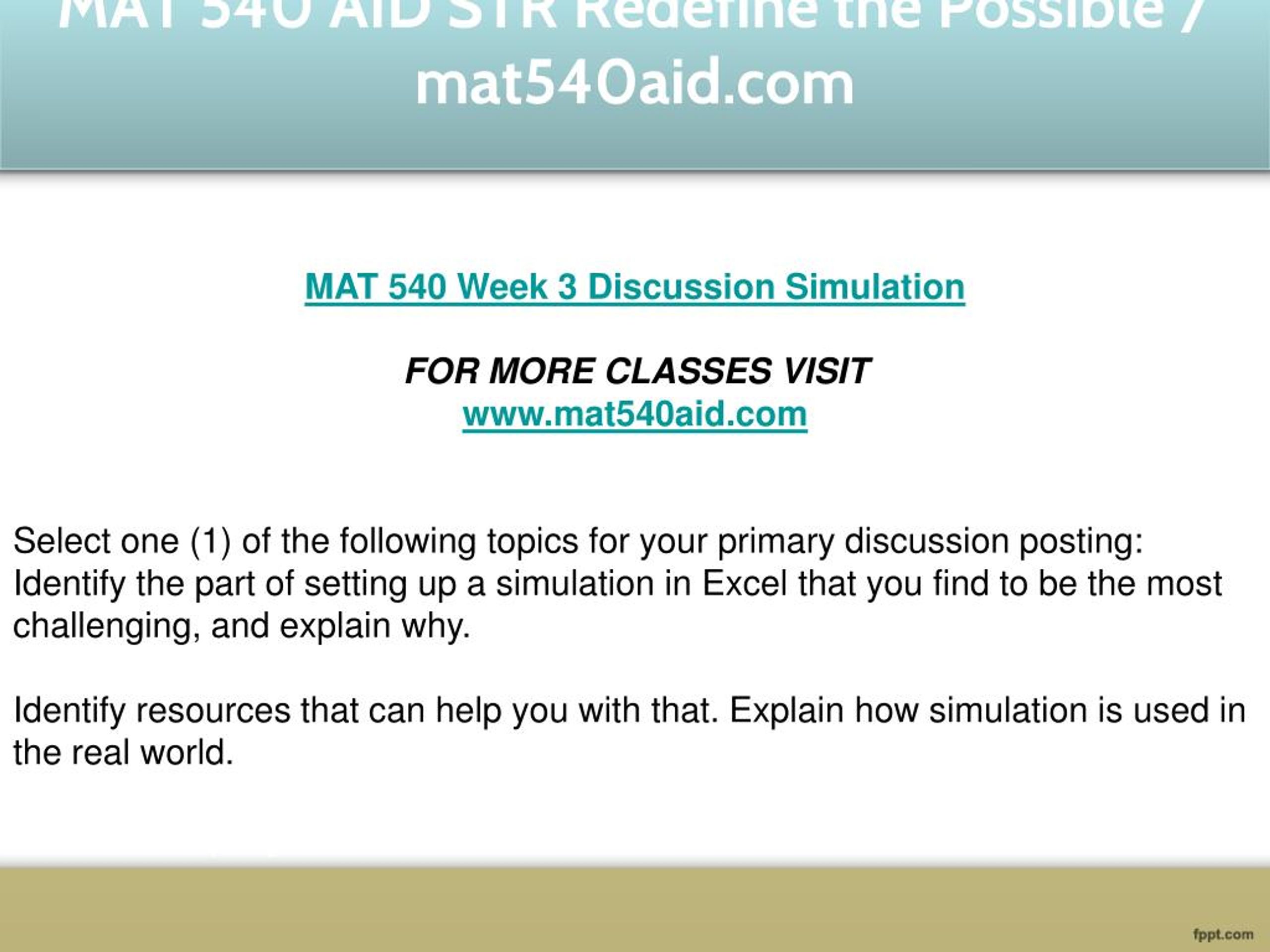 PPT - MAT 540 AID STR Redefine The Possible / Mat540aid.com PowerPoint ...