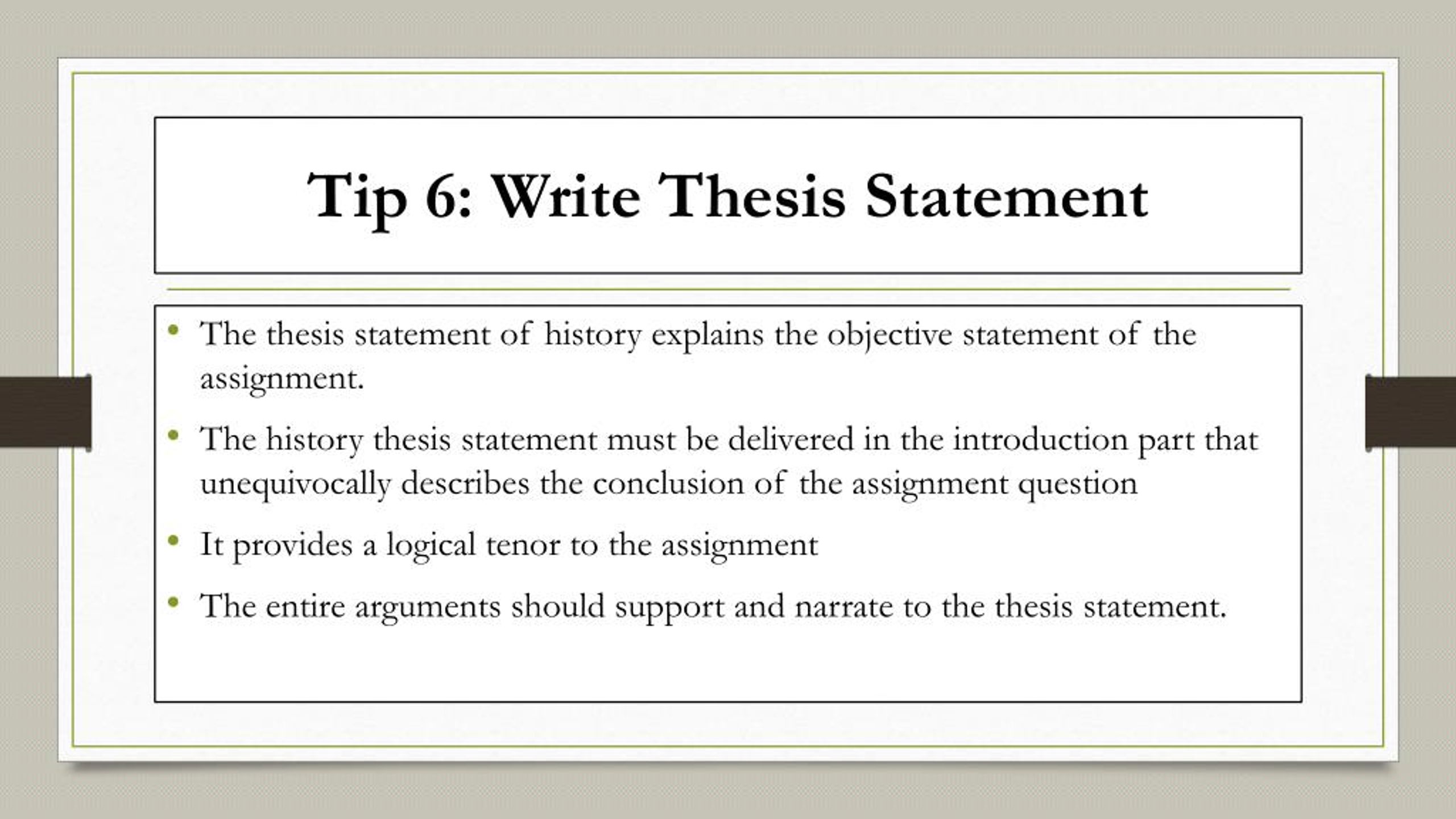 how to write thesis statement for history