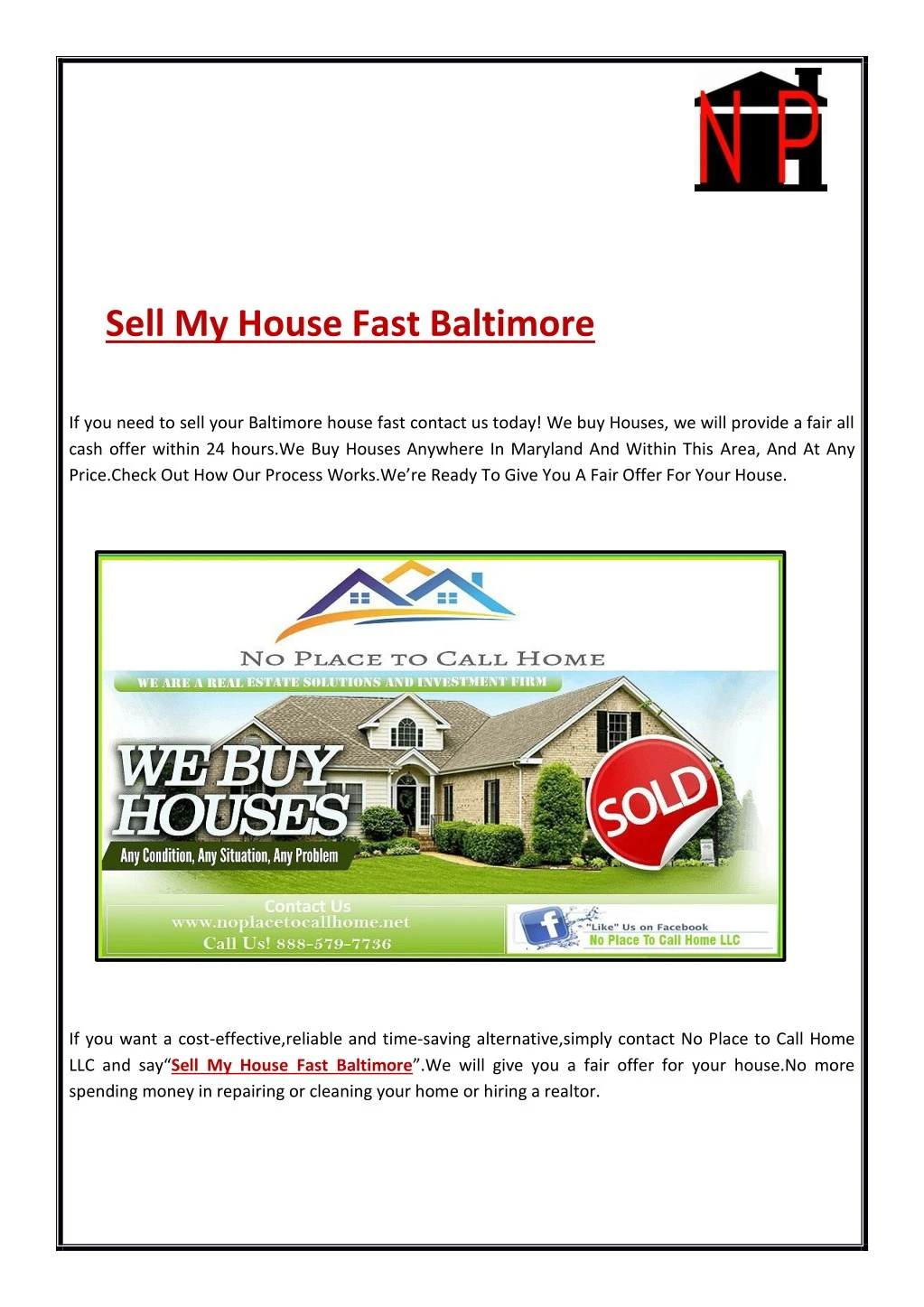 PPT - Steps To Sell My House Fast In Baltimore PowerPoint Presentation ...