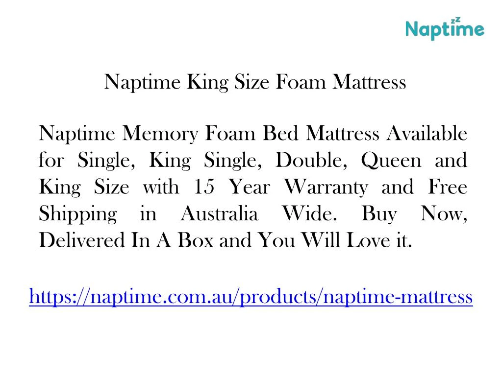 naptime king size foam mattress n.
