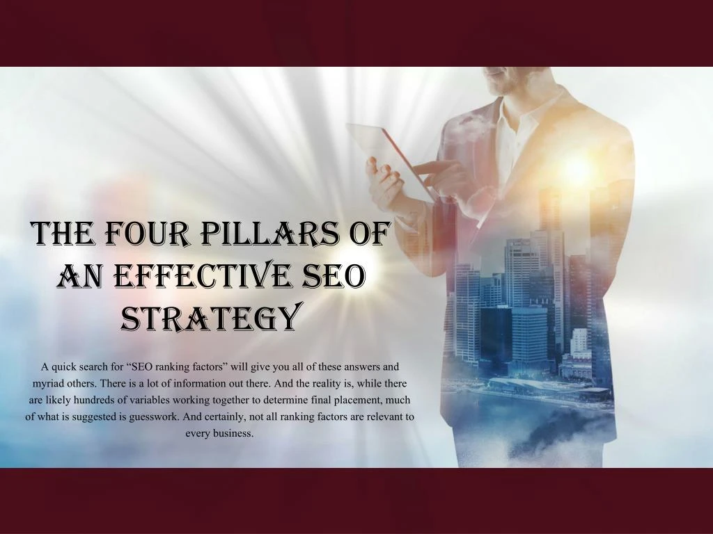 the four pillars of an effective seo strategy n.