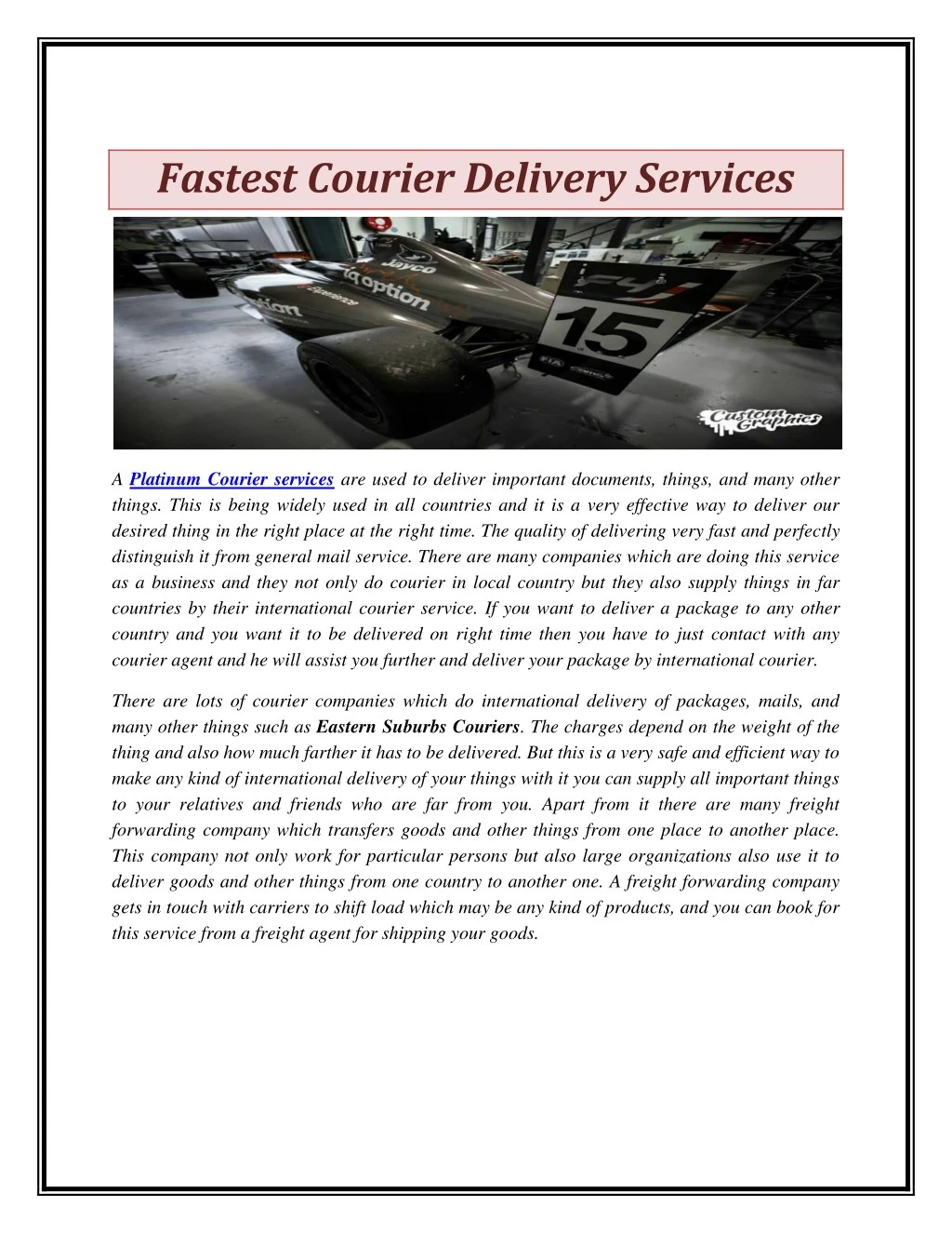 PPT Fastest Courier Delivery Services PowerPoint Presentation, free
