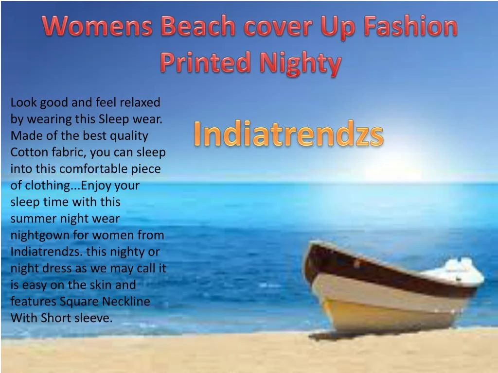 womens beach cover up fashion printed nighty n.