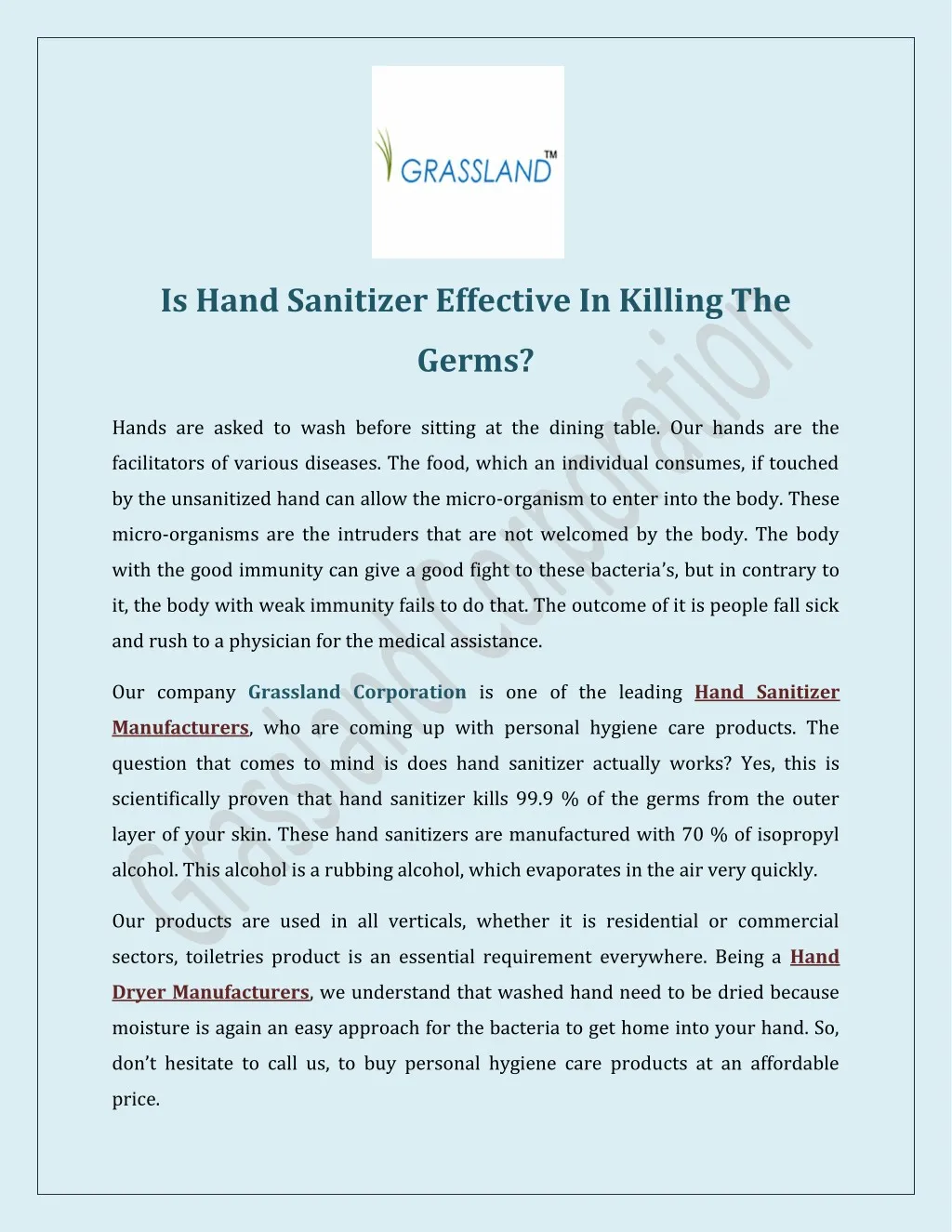 PPT - Is Hand Sanitizer Effective In Killing The Germs PowerPoint ...