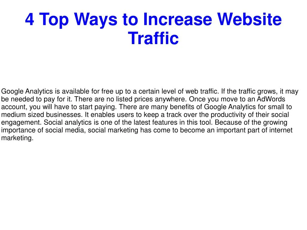 4 top ways to increase website traffic n.