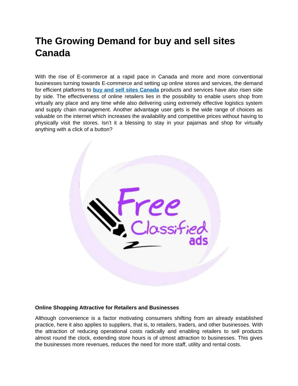 the growing demand for buy and sell sites canada n.