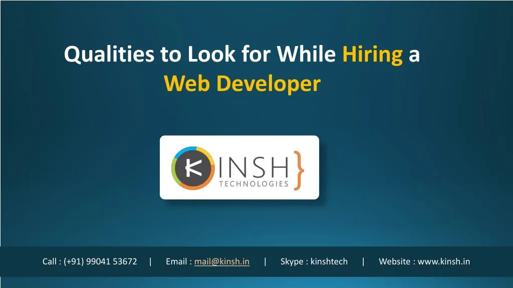 qualities to look for while hiring a web developer n.