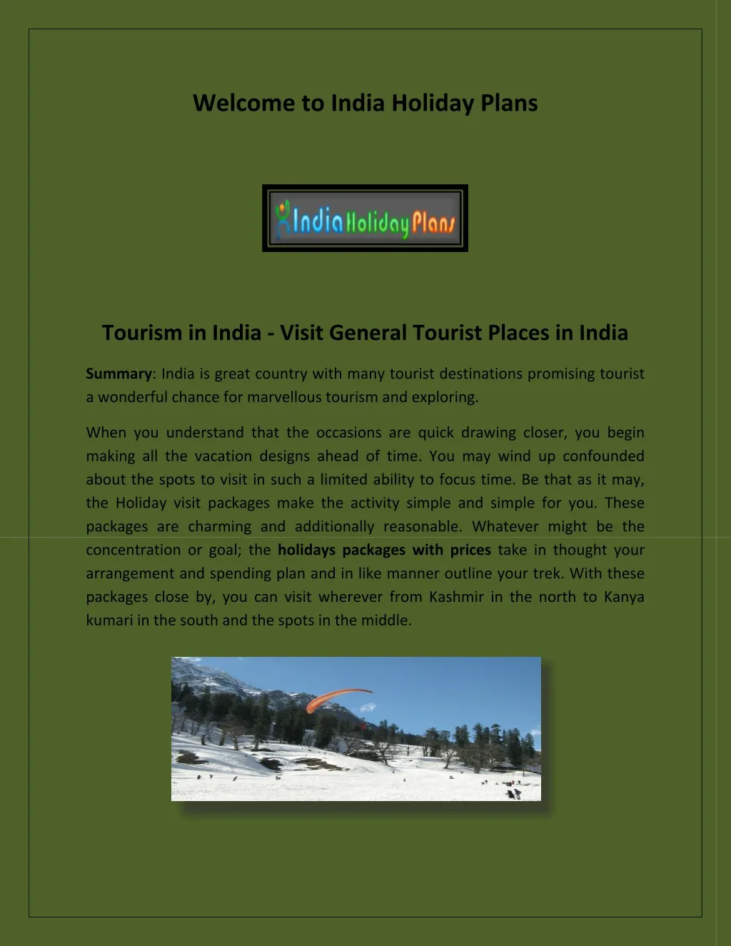 welcome to india holiday plans n.