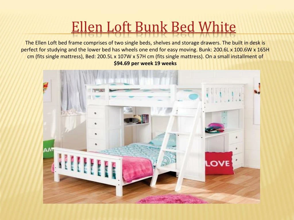 Ppt Top 8 Bedroom Set For Kids By Chrisco Hampers Ellen Loft Bunk Bed White