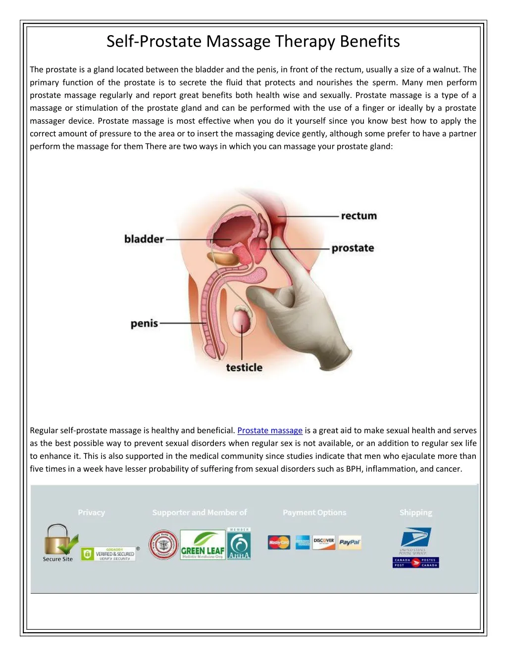 Ppt Self Prostate Massage Therapy Benefits Powerpoint