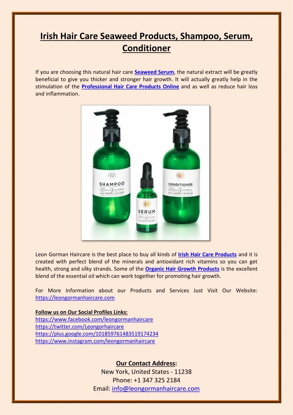 irish hair care seaweed products shampoo serum n.