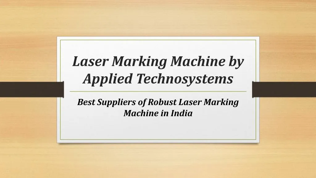 laser marking machine by applied technosystems n.