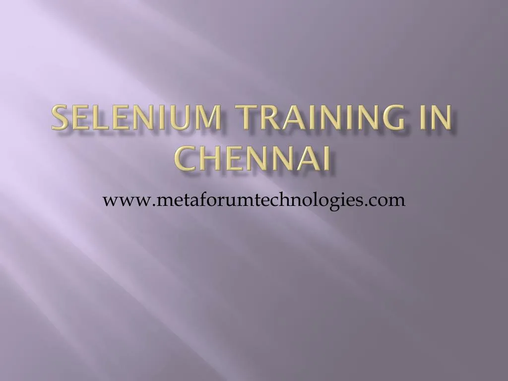 selenium training in chennai n.