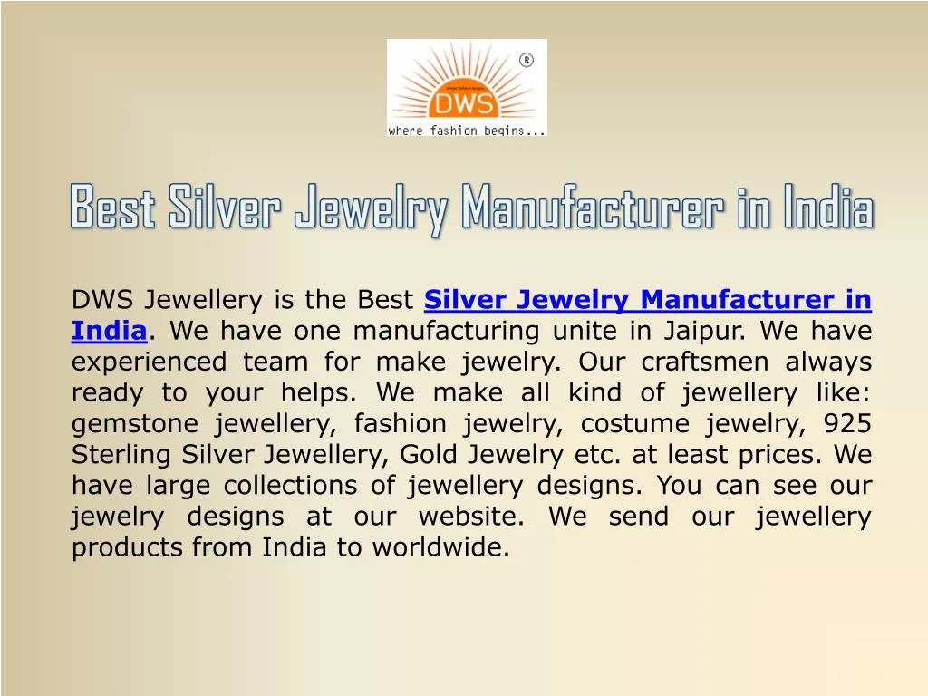 best silver jewelry manufacturer in india n.